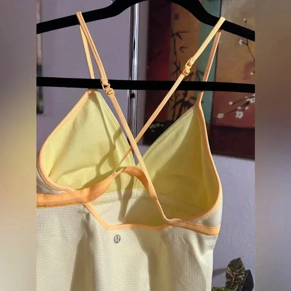 Lululemon athletica white/yellow tank tops size 8 - Picture 4 of 7